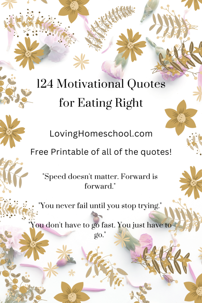 124 Motivational Quotes for Eating Right Pinterest pin