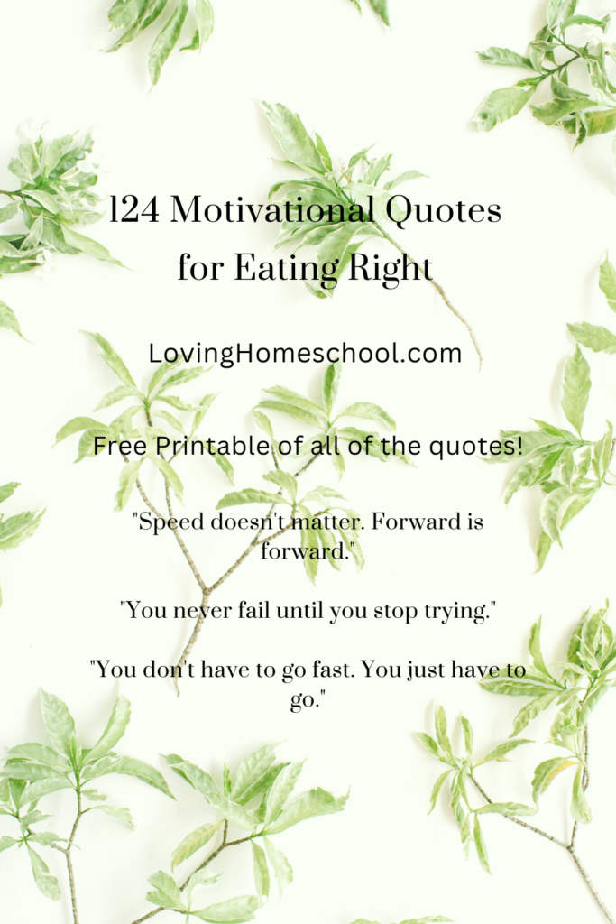 124 Motivational Quotes for Eating Right Pinterest pin