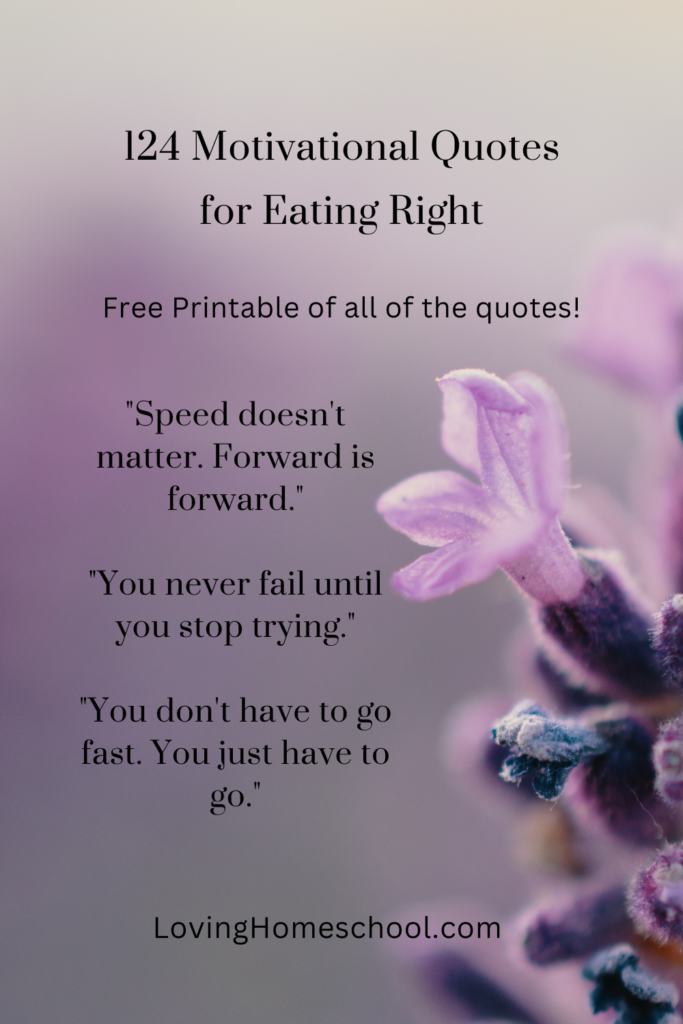 124 Motivational Quotes for Eating Right Pinterest pin