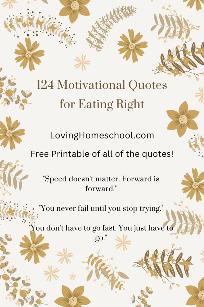 124 Motivational Quotes for Eating Right Pinterest pin