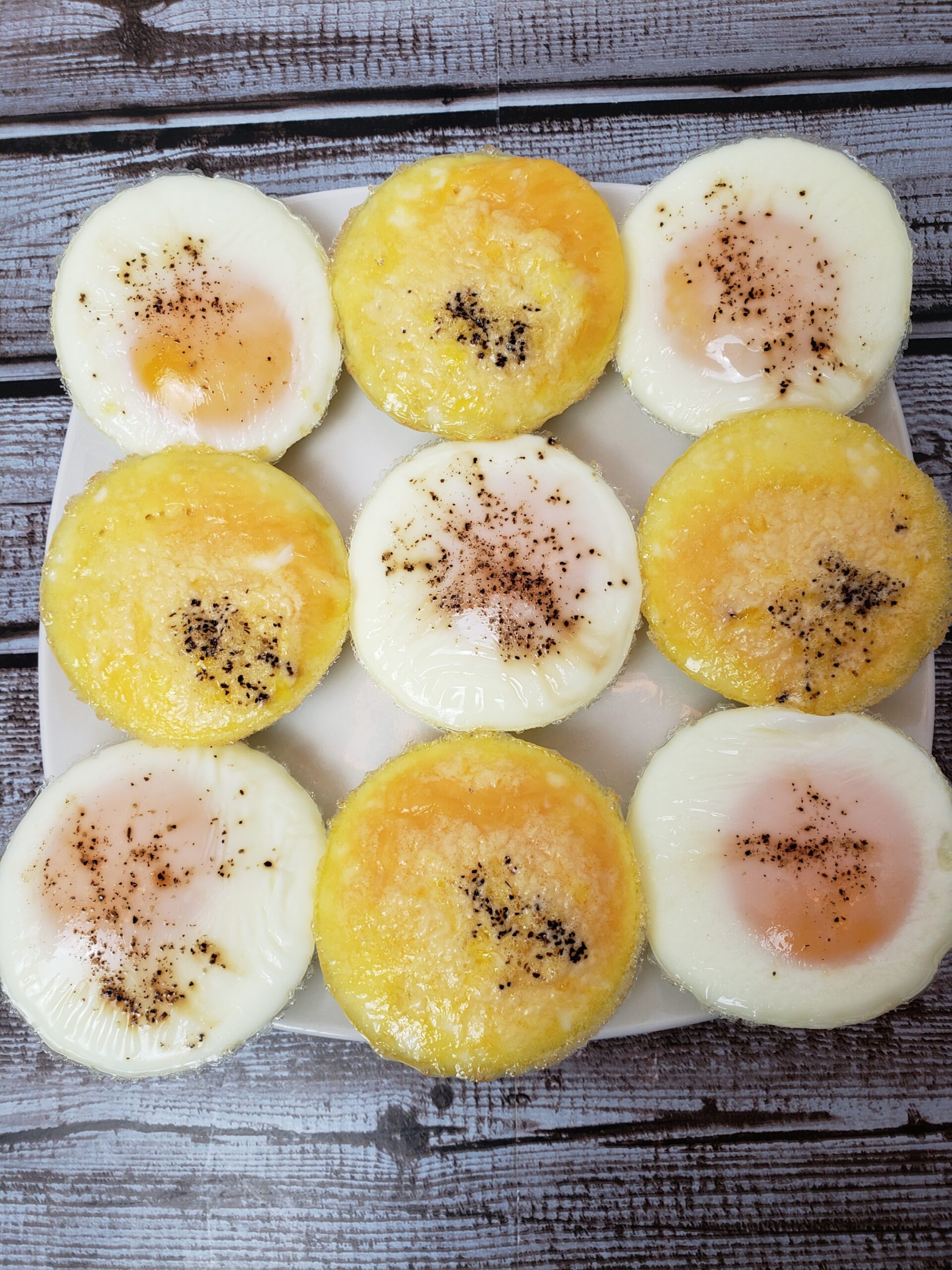 9 Oven Baked Eggs on white plate