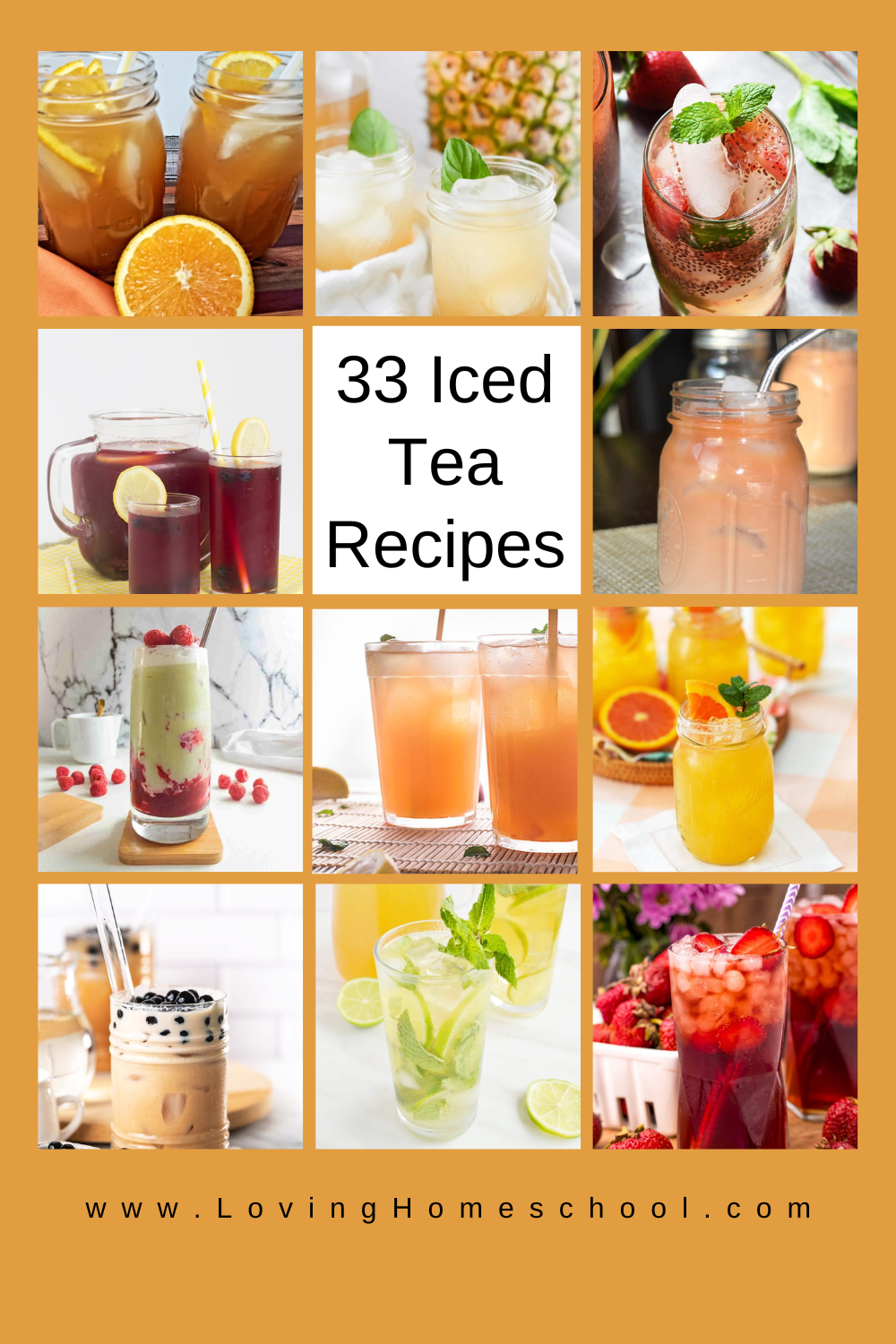 33 Iced Tea Recipes Pinterest Pin