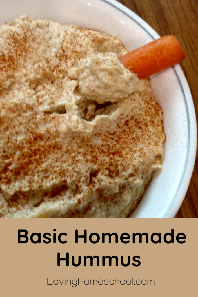 Basic Homemade Hummus Pinterest Pin