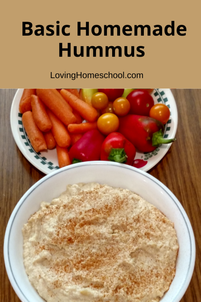 Basic Homemade Hummus Pinterest Pin