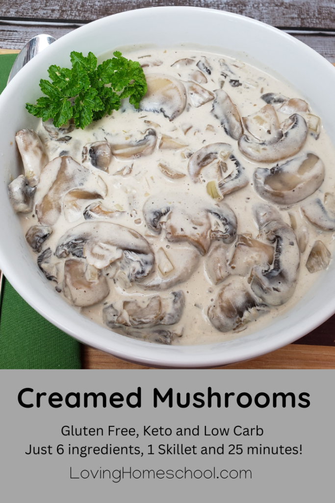 Creamed Mushrooms Pinterest Pin