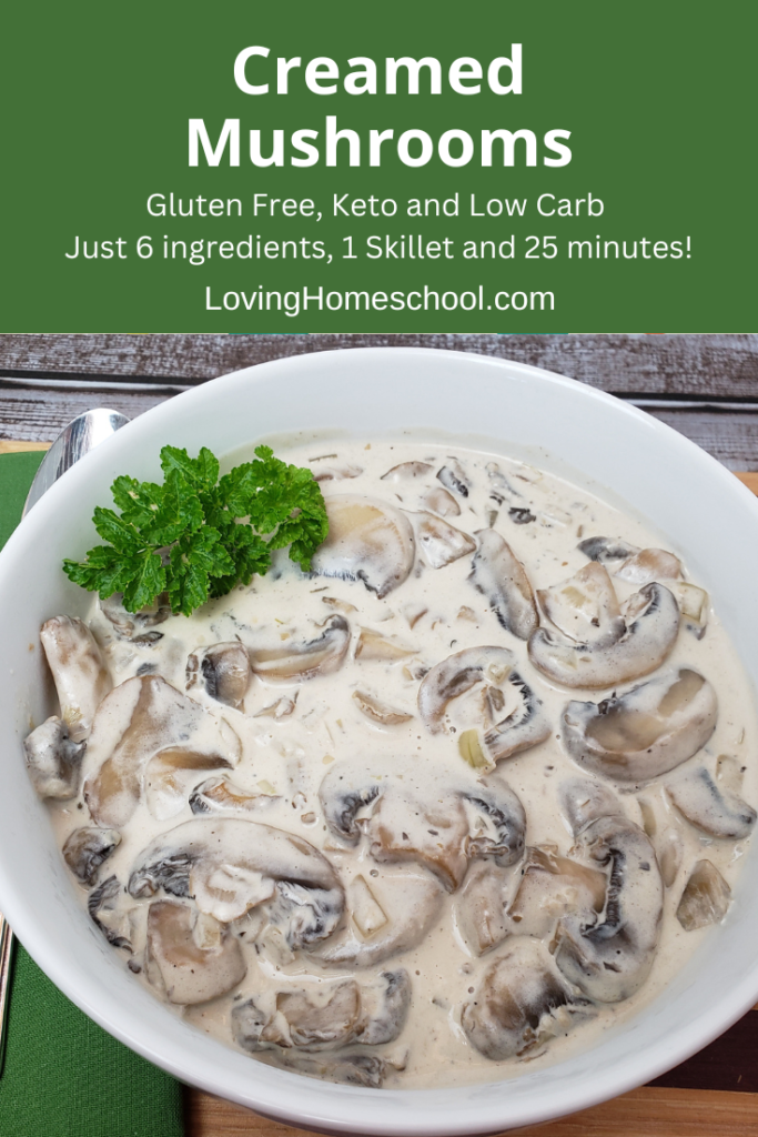 Creamed Mushrooms Pinterest Pin