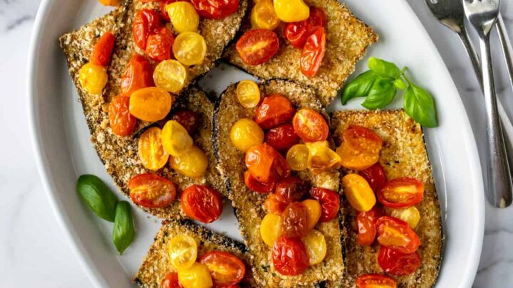 Image for Crispy Baked Eggplant with Cherry Tomatoes
