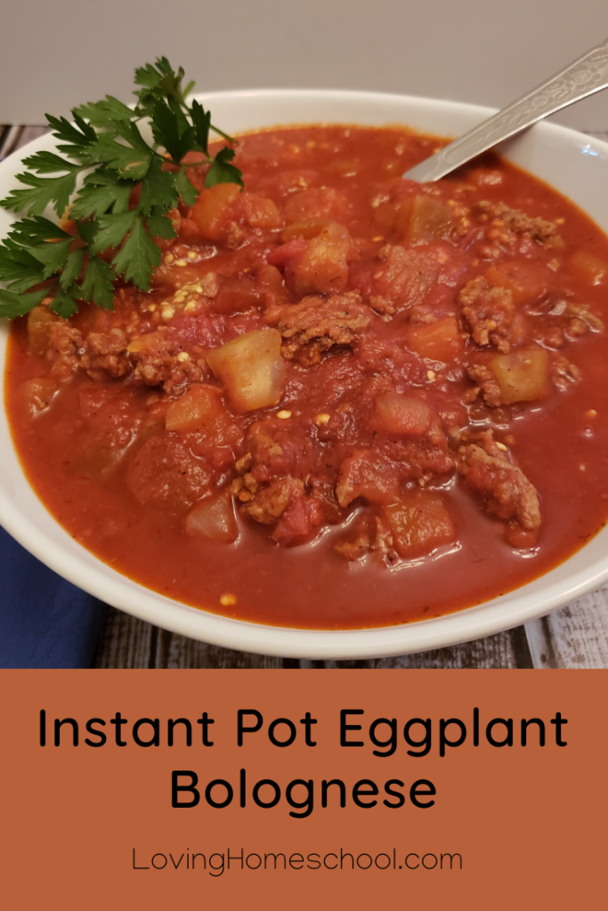 Instant Pot Eggplant Bolognese Pinterest Pin