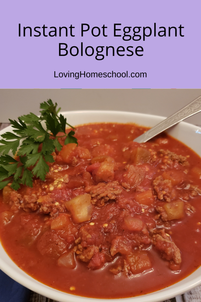 Instant Pot Eggplant Bolognese Pinterest Pin