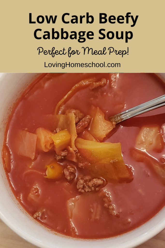 Low Carb Beefy Cabbage Soup Pinterest Pin