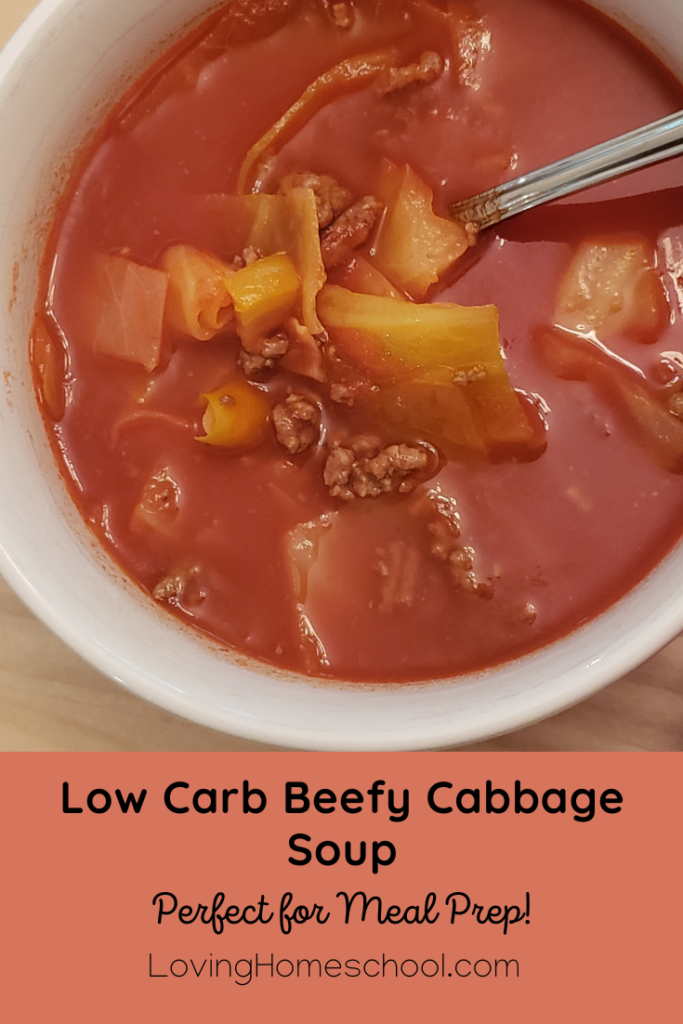 Low Carb Beefy Cabbage Soup Pinterest Pin