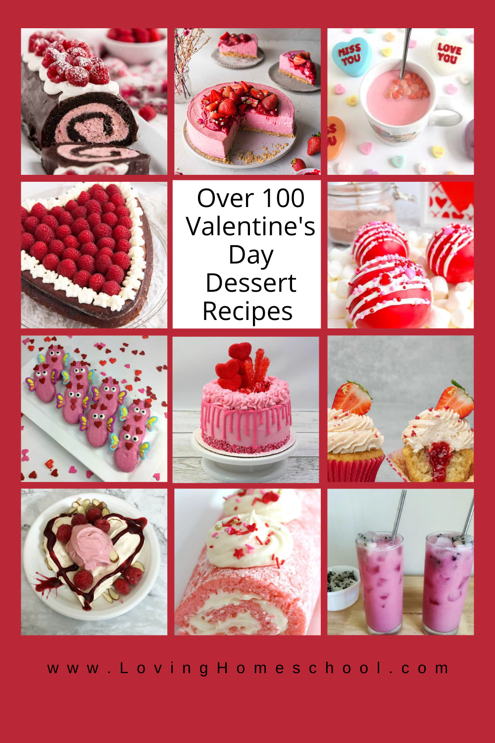 Over 100 Valentine's Day Dessert Recipes Pinterest Pin