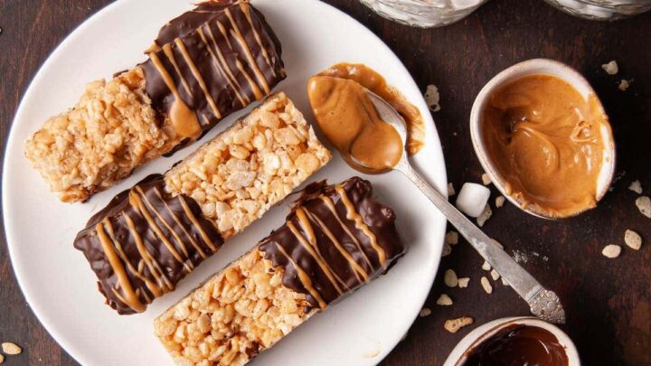 Image for Peanut Butter Rice Krispie Treats Dipped in Chocolate 