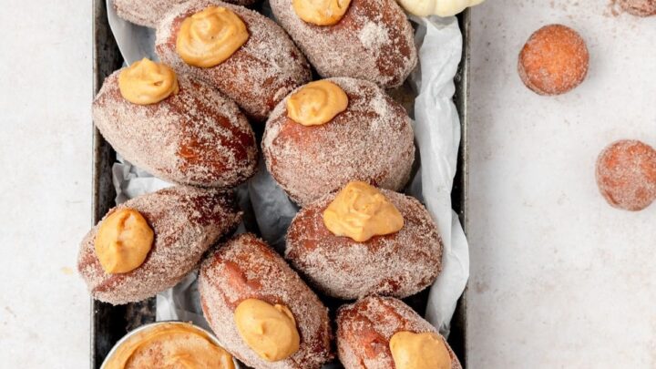Image for Pumpkin Spice Cream Filled Donuts Recipe ~ Barley & Sage