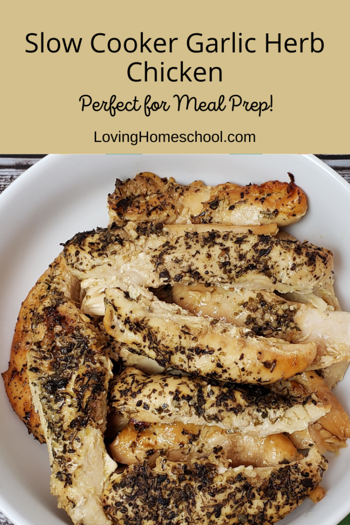 Slow Cooker Garlic Herb Chicken Pinterest Pin