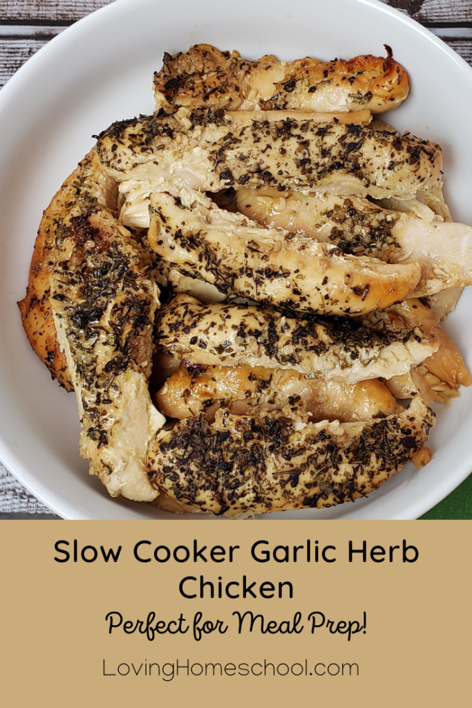 Slow Cooker Garlic Herb Chicken Pinterest Pin