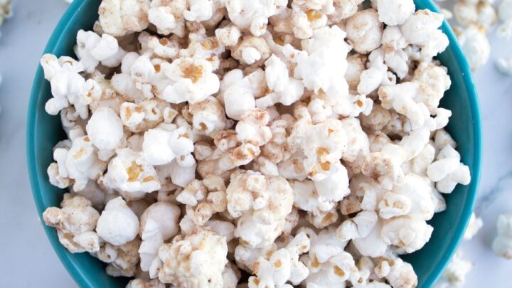 Image for 4-Ingredient White Chocolate Churro Popcorn