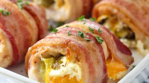Image for Bacon Wrapped Chicken with Green Chile Filling