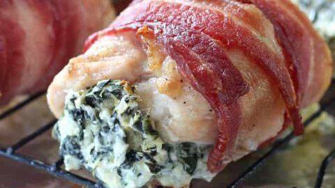 Image for Bacon Wrapped Spinach Artichoke Stuffed Chicken