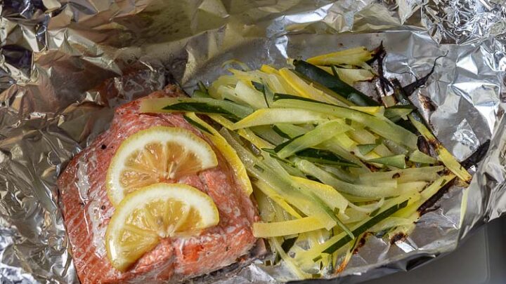 Image for Easy Salmon Foil Packets with Julienne Vegetables