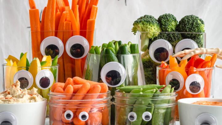 Image for Easy Monster Halloween Veggie Tray (plus more ideas!) | Maple + Mango