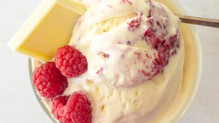 Image for White Chocolate Raspberry Ice Cream - Keto, Low Carb, Sugar-Free THM S