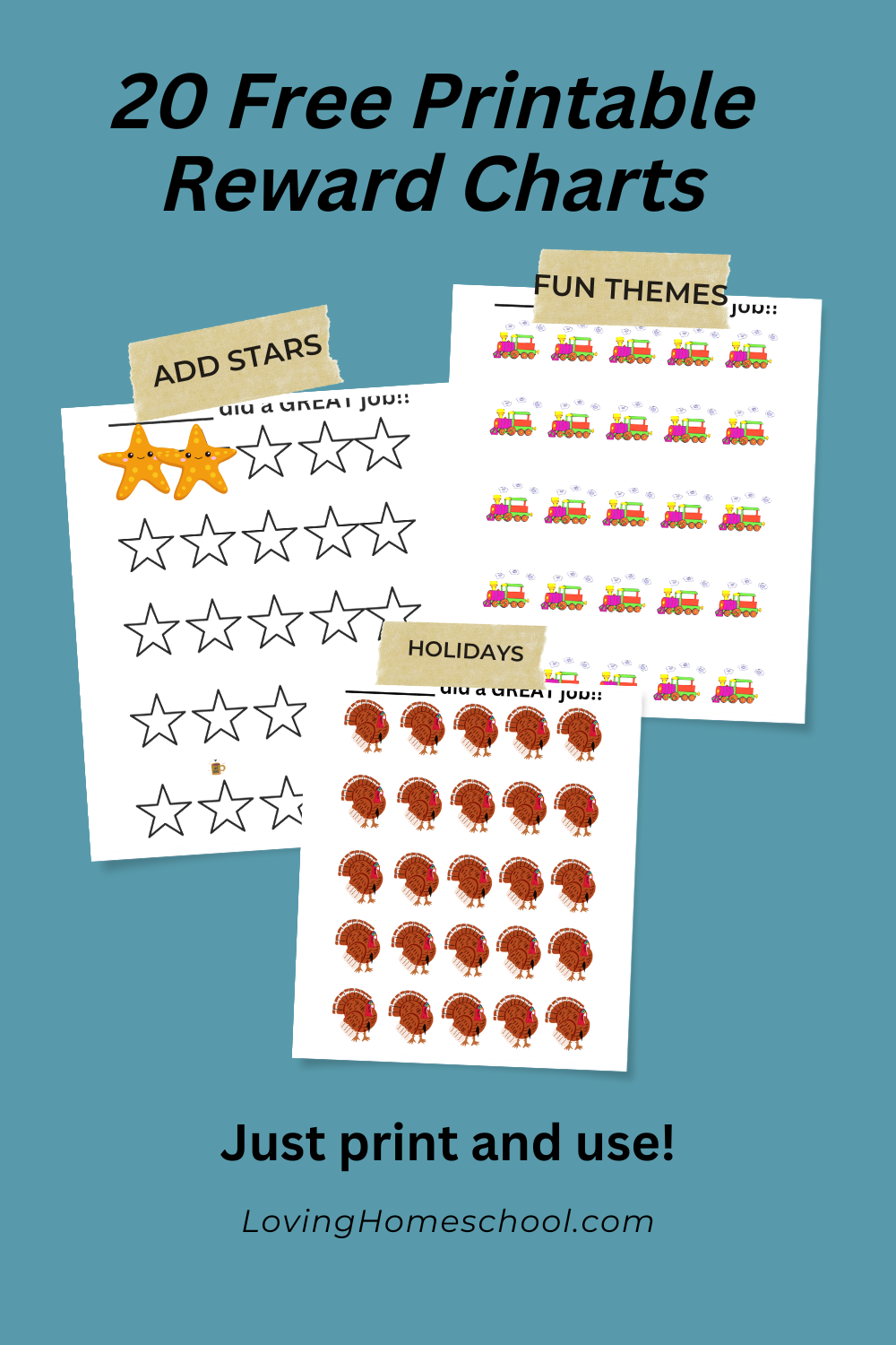 20 Free Printable Reward Charts Pinterest Pin