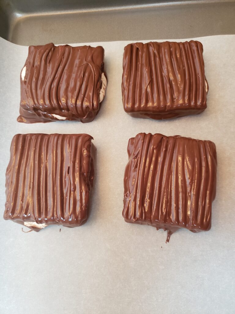 No Campfire Needed S’mores on parchment paper all chilled