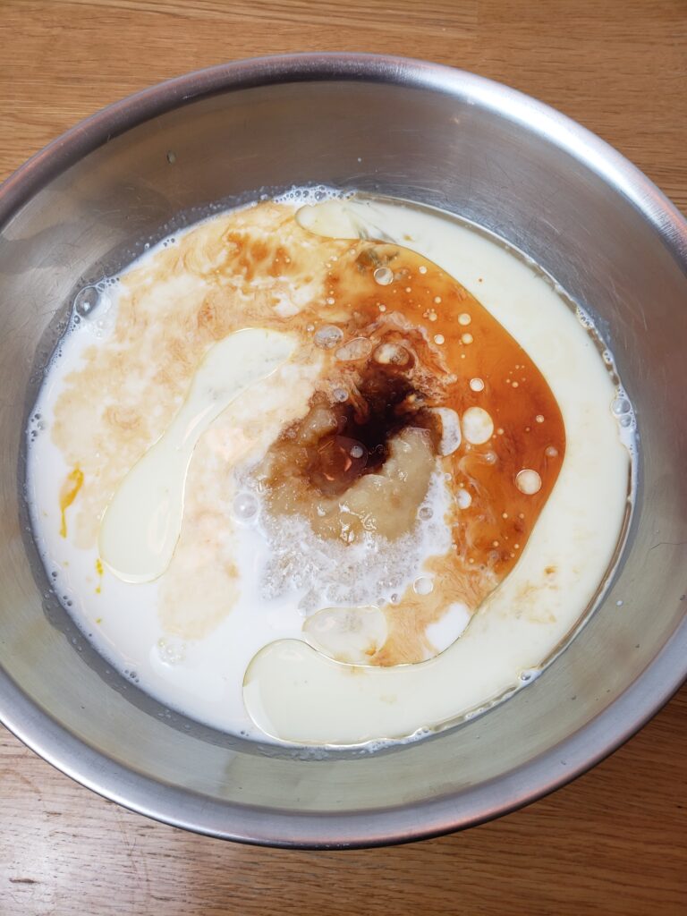 wet ingredients in bowl