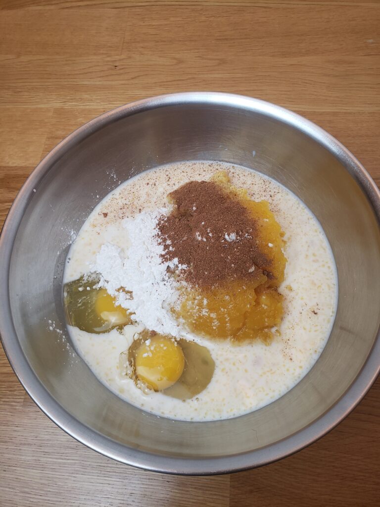 ingredients for Classic Pumpkin Custard in a bowl