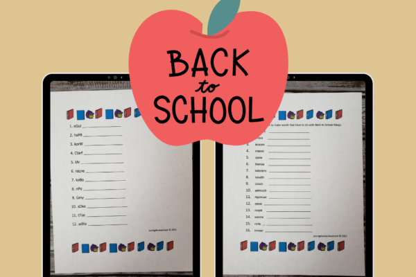 Back to School Word Scramble Pinterest Pin