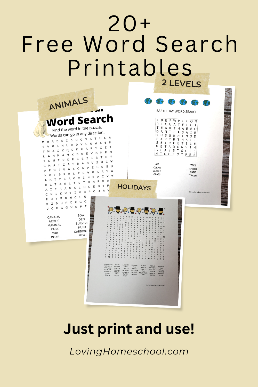 20+ Free Word Search Printables Pinterest Pin