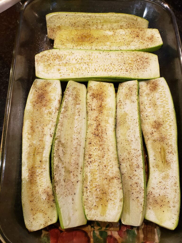 seasonings added to zucchini