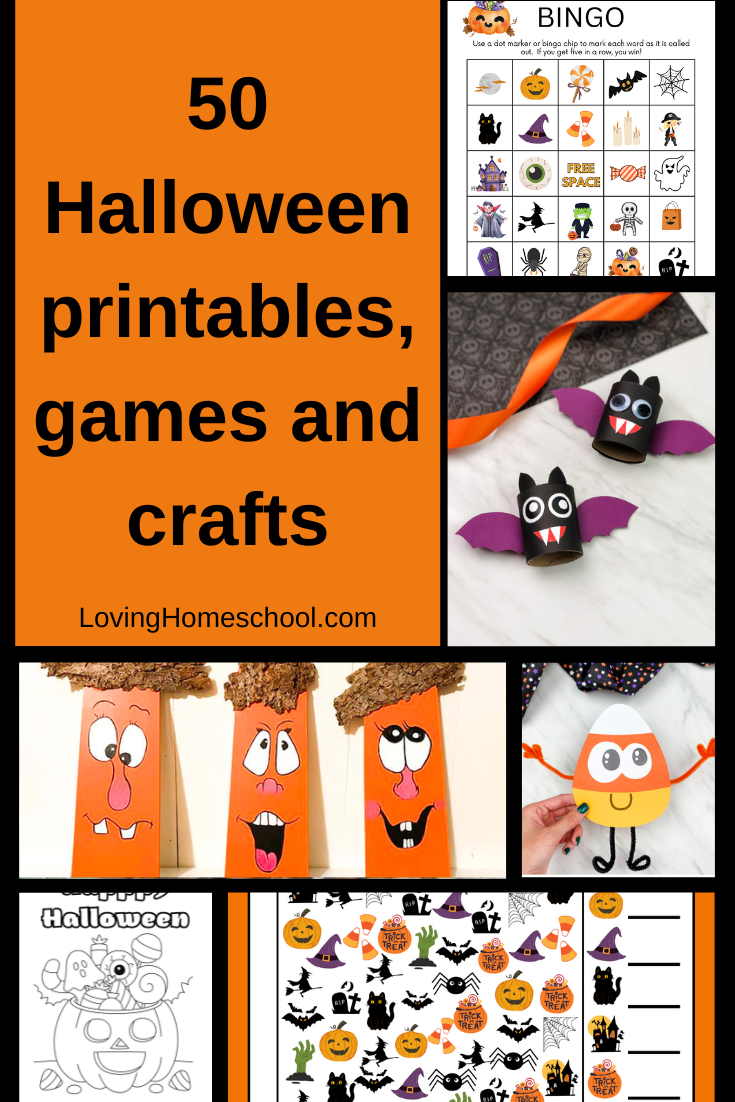 50 Halloween printables, games and crafts Pinterest Pin