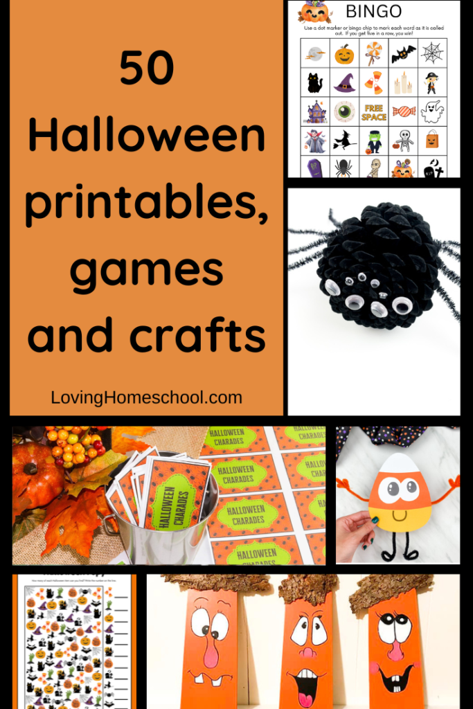 50 Halloween printables, games and crafts Pinterest Pin