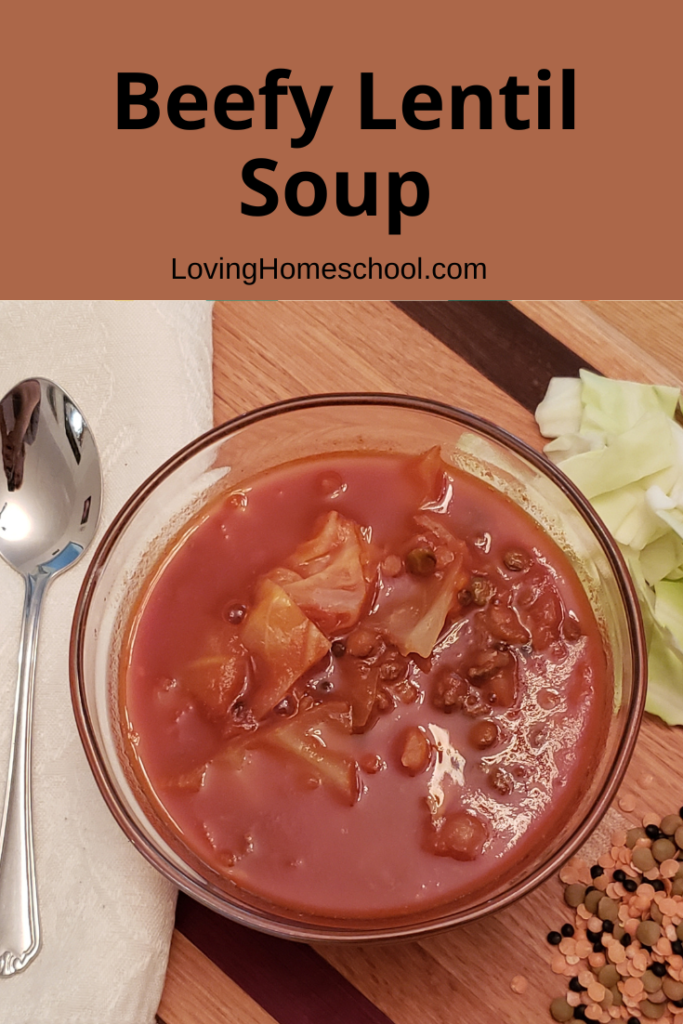 Beefy Lentil Soup Pinterest Pin