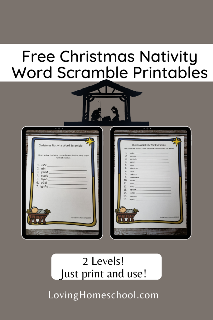 Christmas Nativity Word Scramble Pinterest Pin