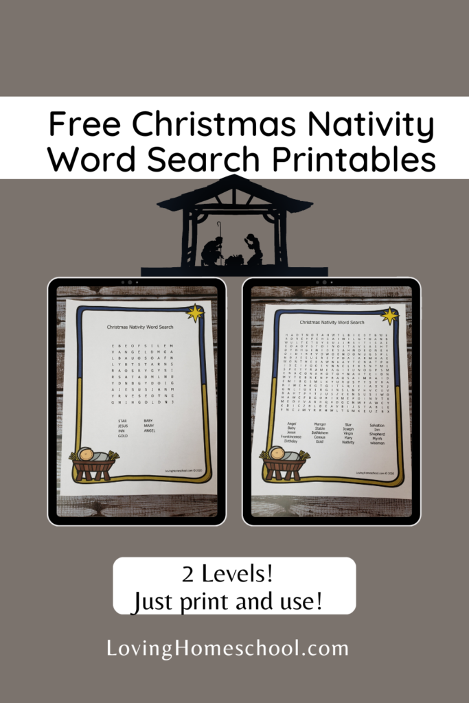 Christmas Nativity Word Search Pinterest Pin