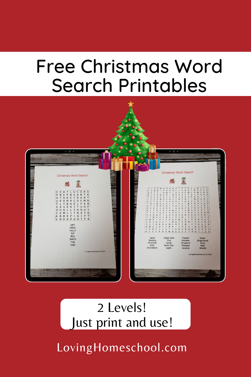 Christmas Word Search Pinterest Pin