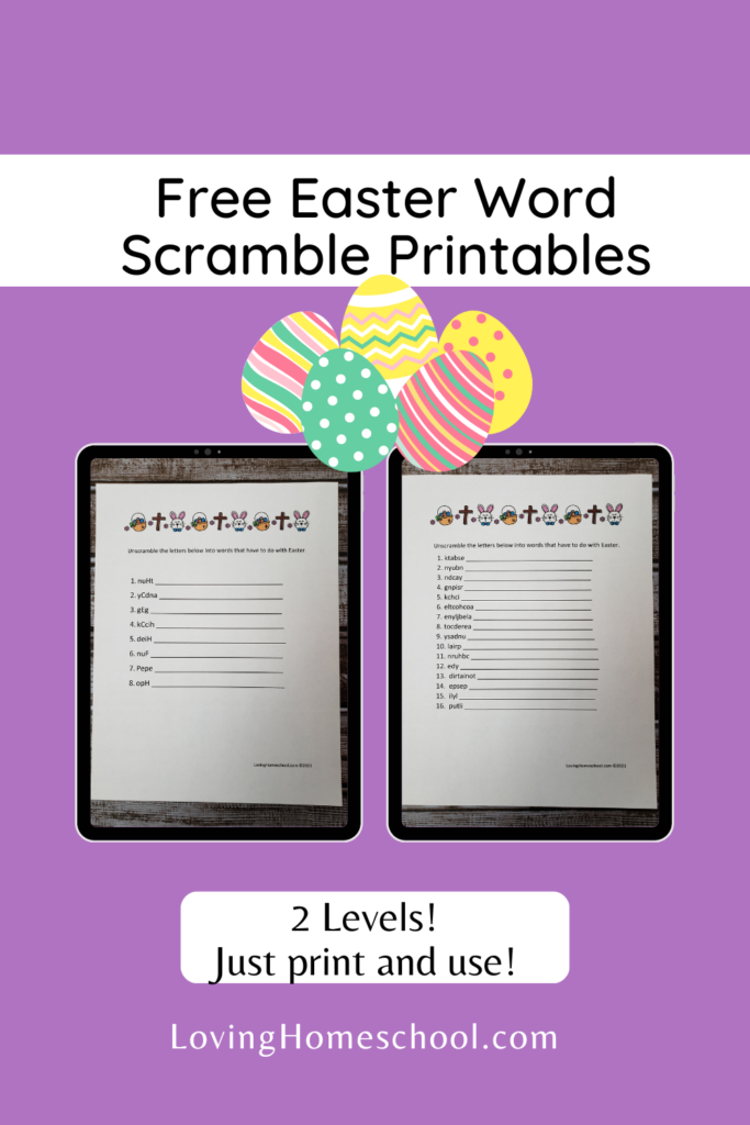 Easter Word Scramble Pinterest Pin