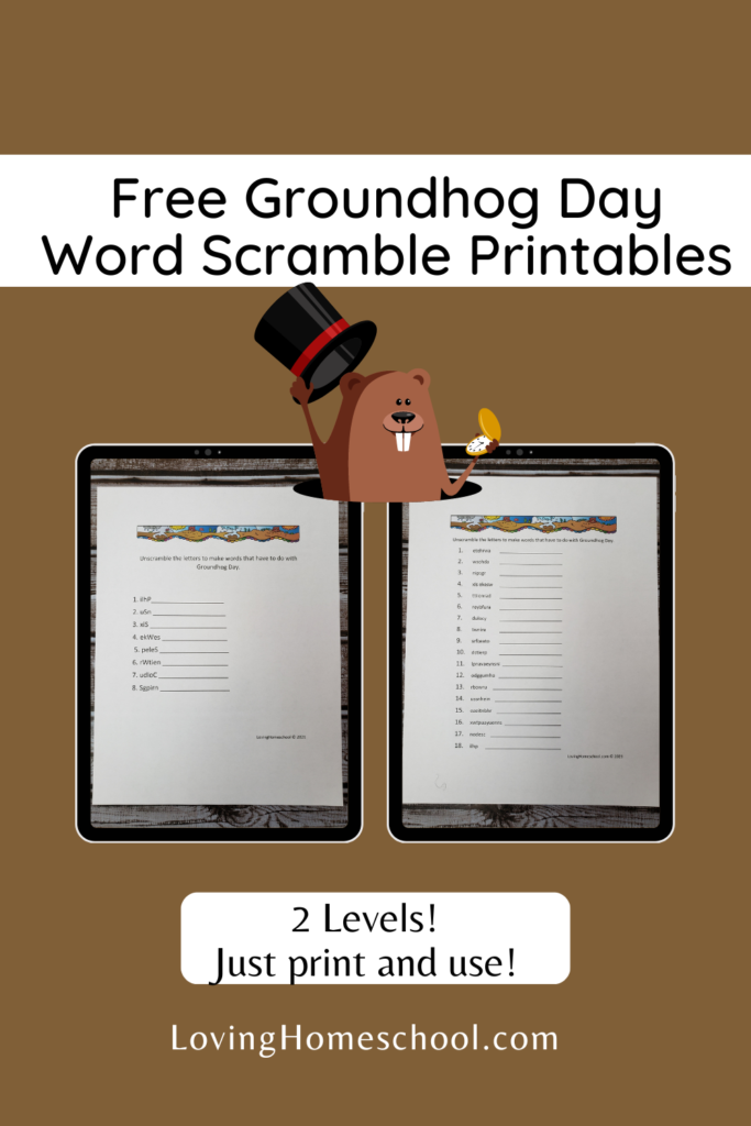 Groundhog Day Word Scramble Pinterest Pin