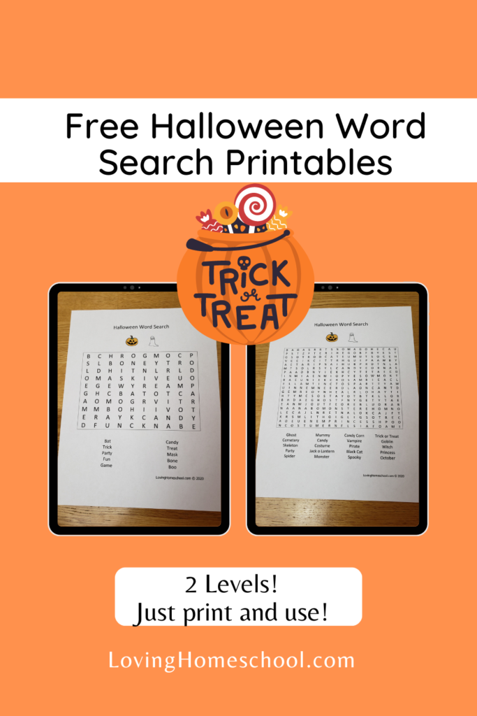 Halloween Word Search Pinterest Pin