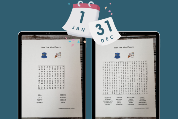 New Year Word Search Pinterest Pin