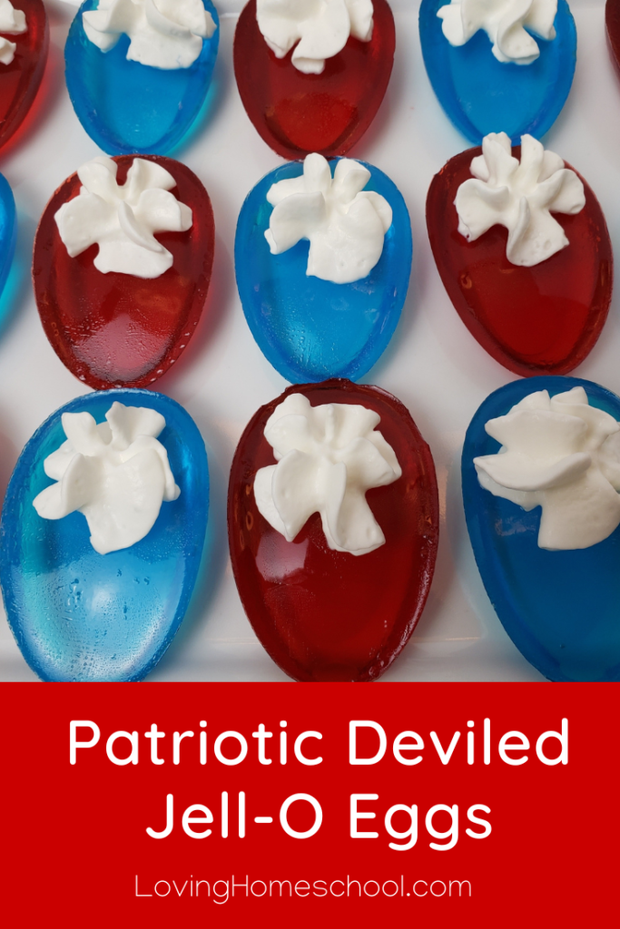 Patriotic Deviled Jell-O Eggs Pinterest Pin