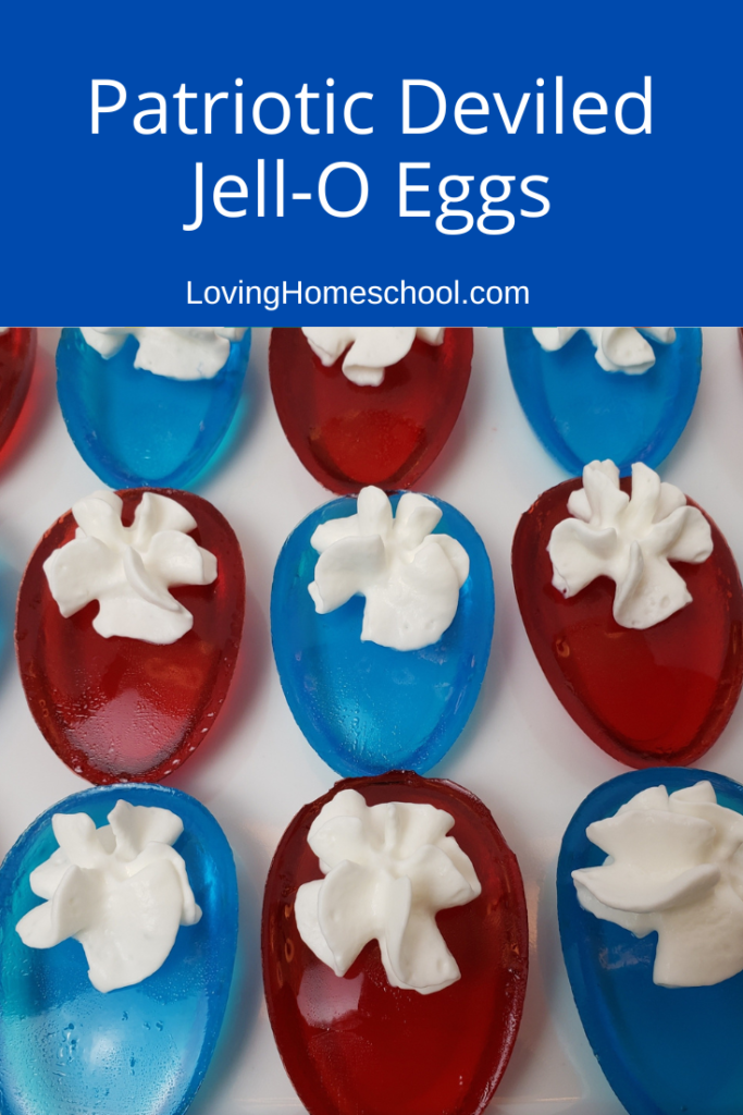 Patriotic Deviled Jell-O Eggs Pinterest Pin