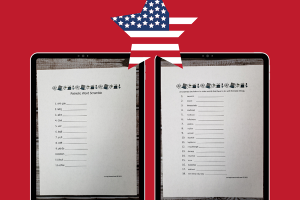 Patriotic Word Scramble Pinterest Pin