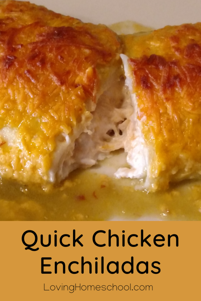 Quick Chicken Enchiladas Pinterest Pin