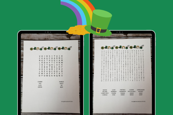 St. Patrick's Day Word Search Pinterest Pin