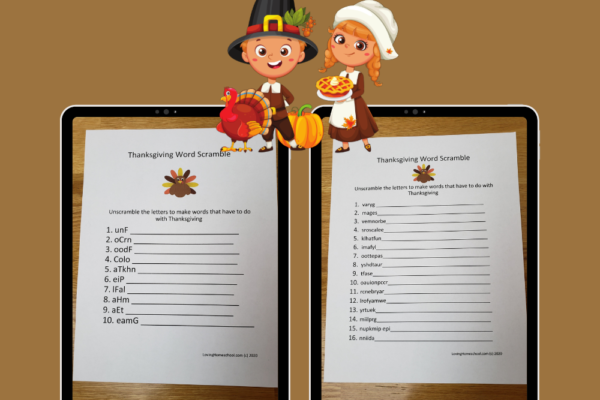 Thanksgiving Word Scramble Pinterest Pin