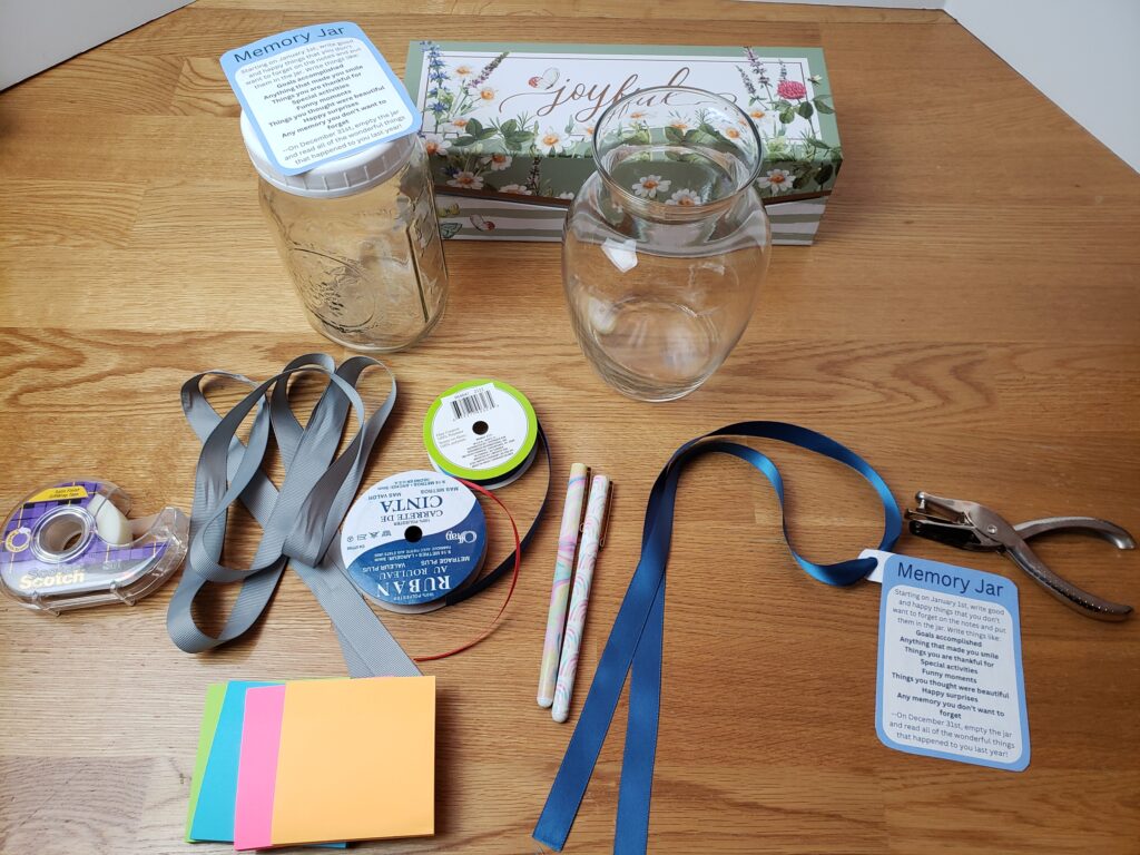 supplies for memory jar gift